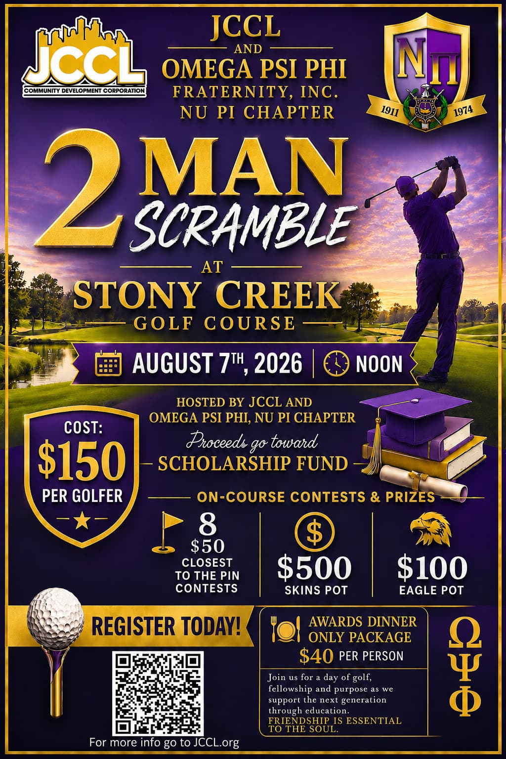 2 Man Scramble at Stony Creek Golf Course flyer