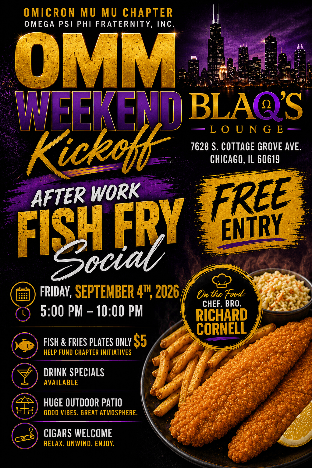OMM Weekend Kickoff — After Work Fish Fry Social flyer