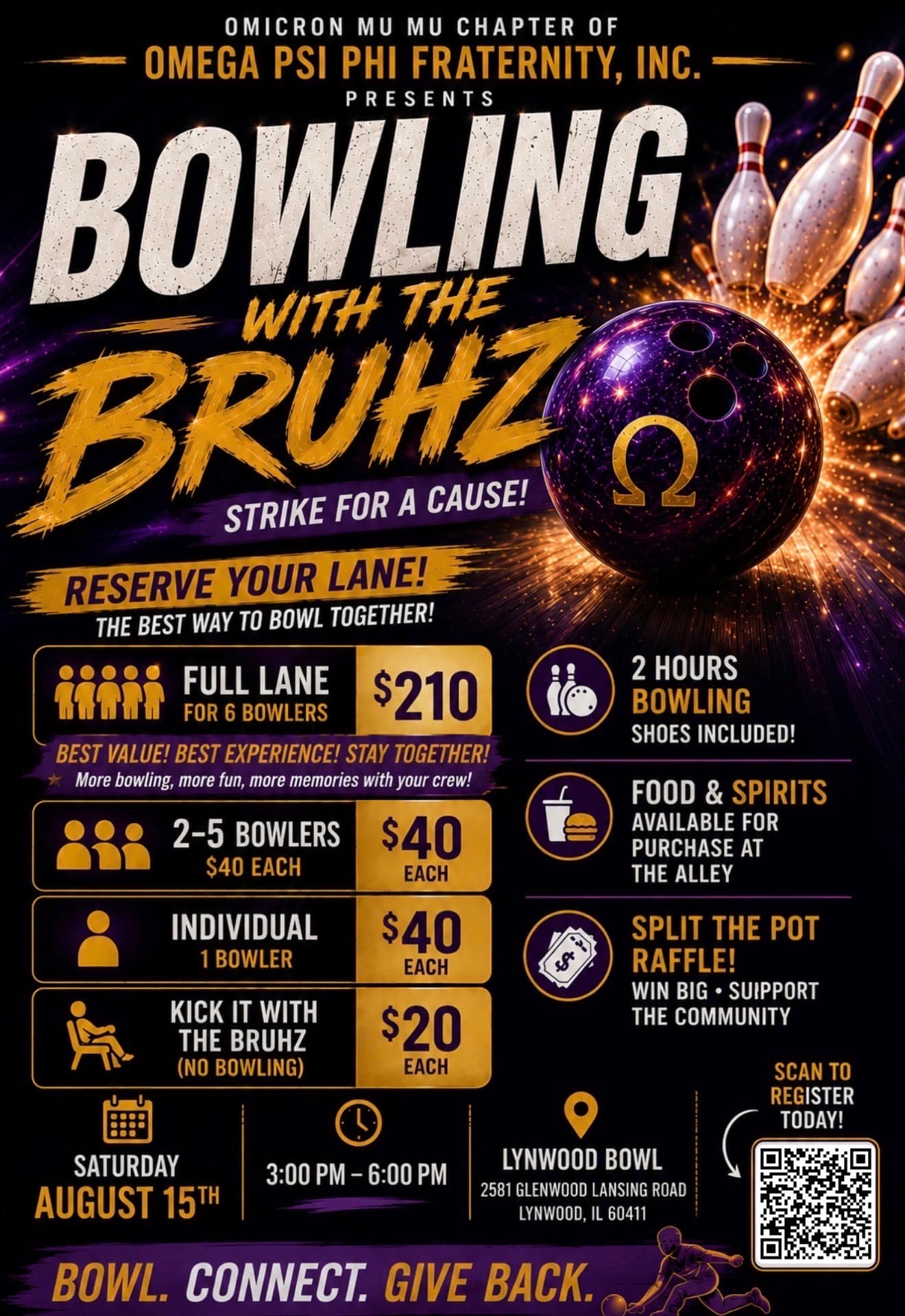 Bowling with the Bruhz — Strike for a Cause flyer