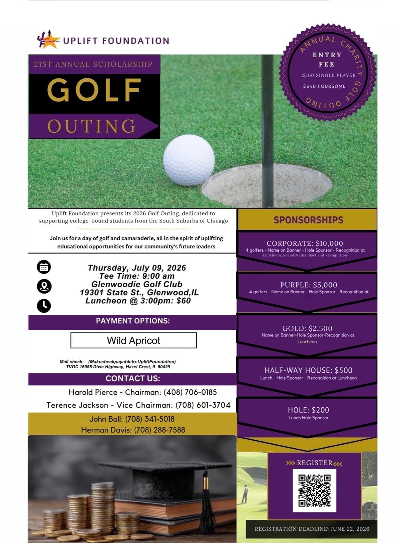 21st Annual Scholarship Golf Outing flyer