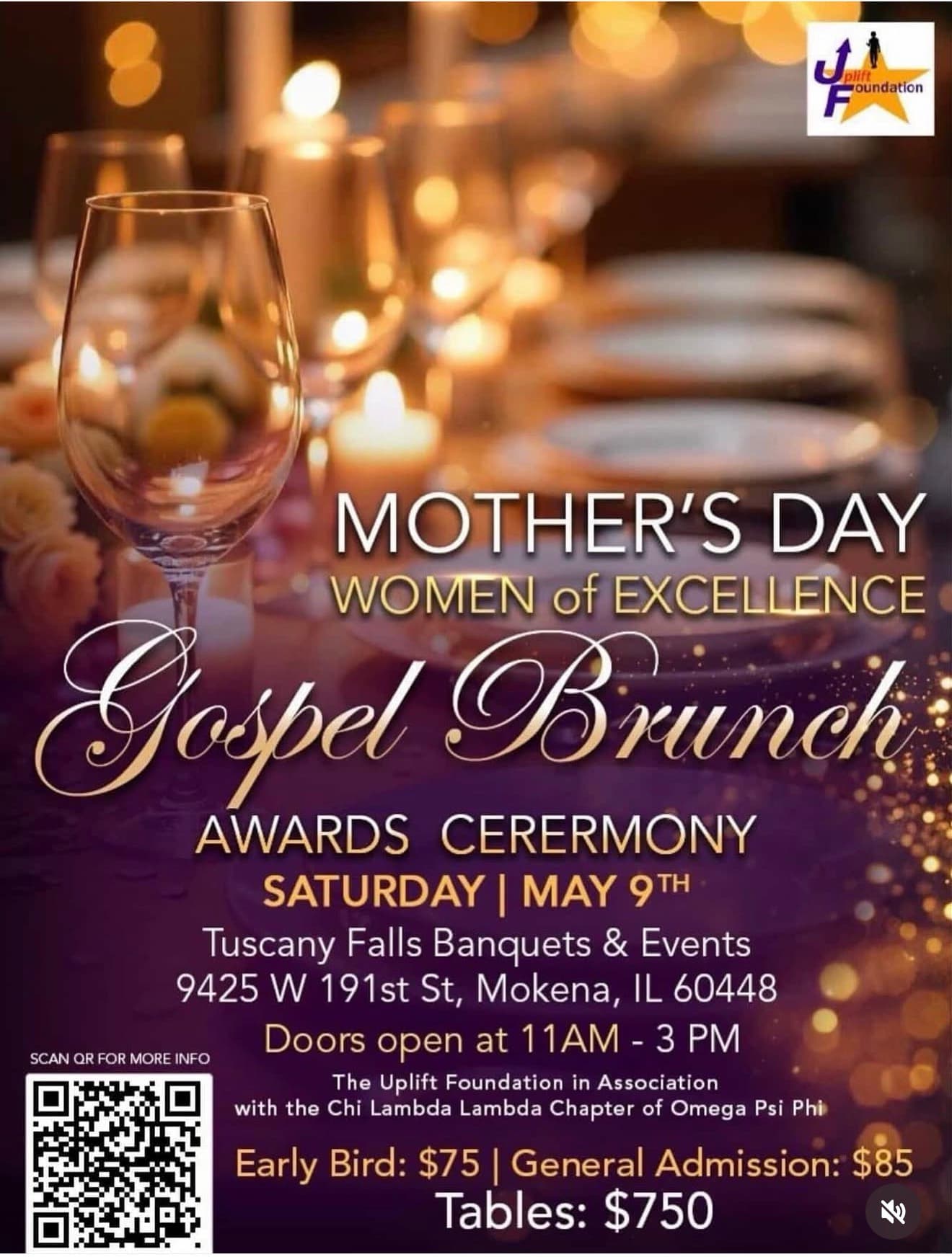 Mother's Day Women of Excellence Gospel Brunch & Awards Ceremony flyer
